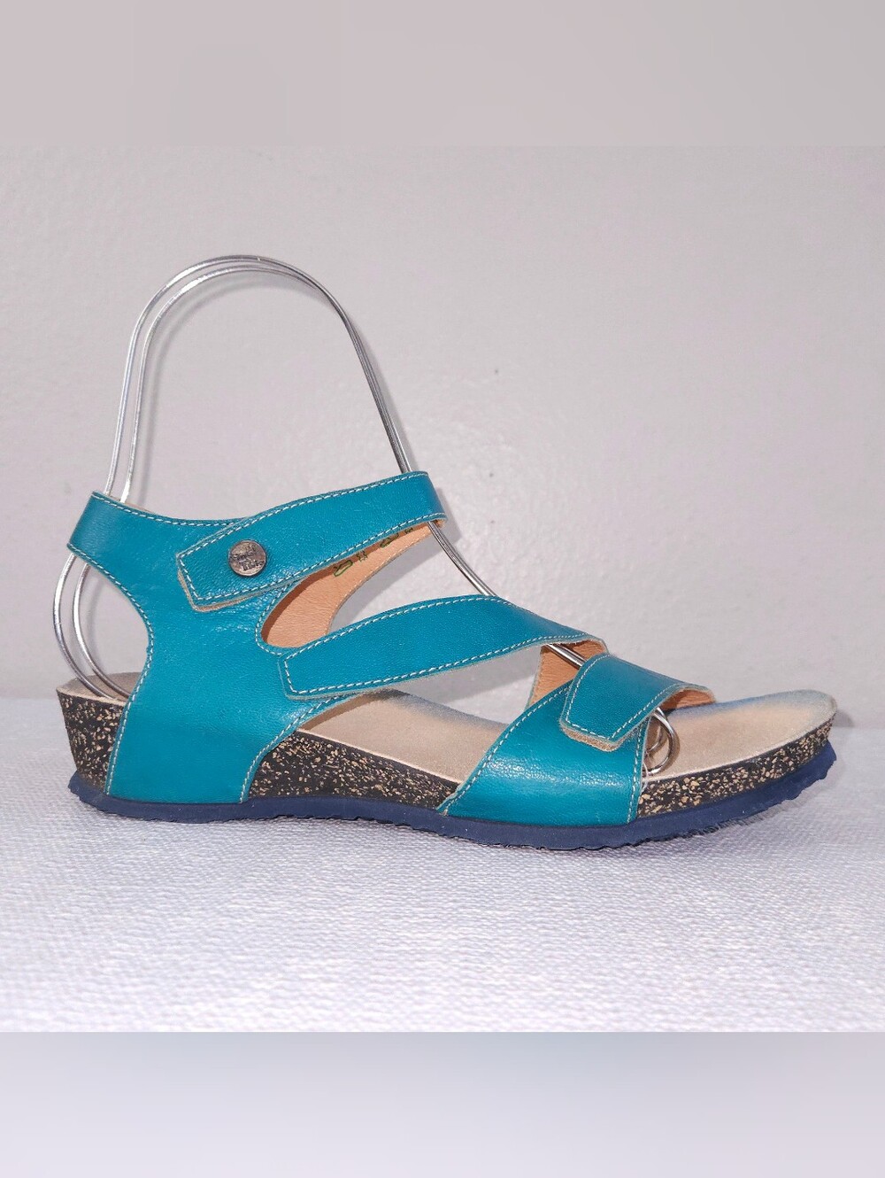 THINK! Dumia Strappy Sandals Teal Leather Ankle Strap EU 39 NWOB